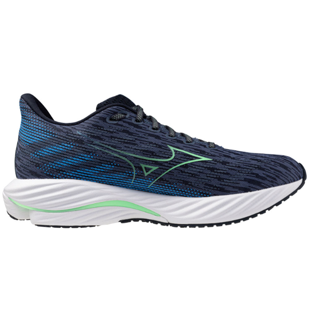 Men's Mizuno Wave Rider 28, Vintage Indigo/Neo Mint, 9 D Medium