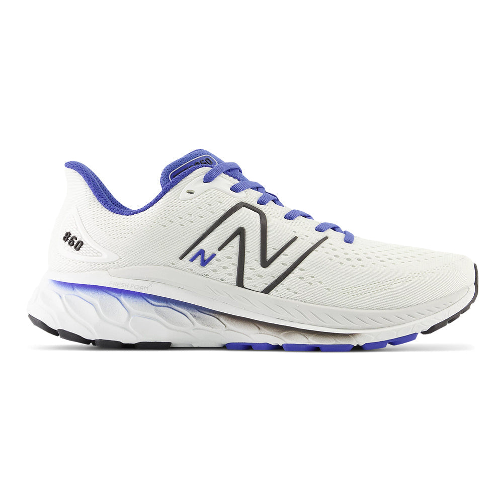 Men's New Balance Fresh Foam X 860v13, White/Marine Blue, 9 D Medium