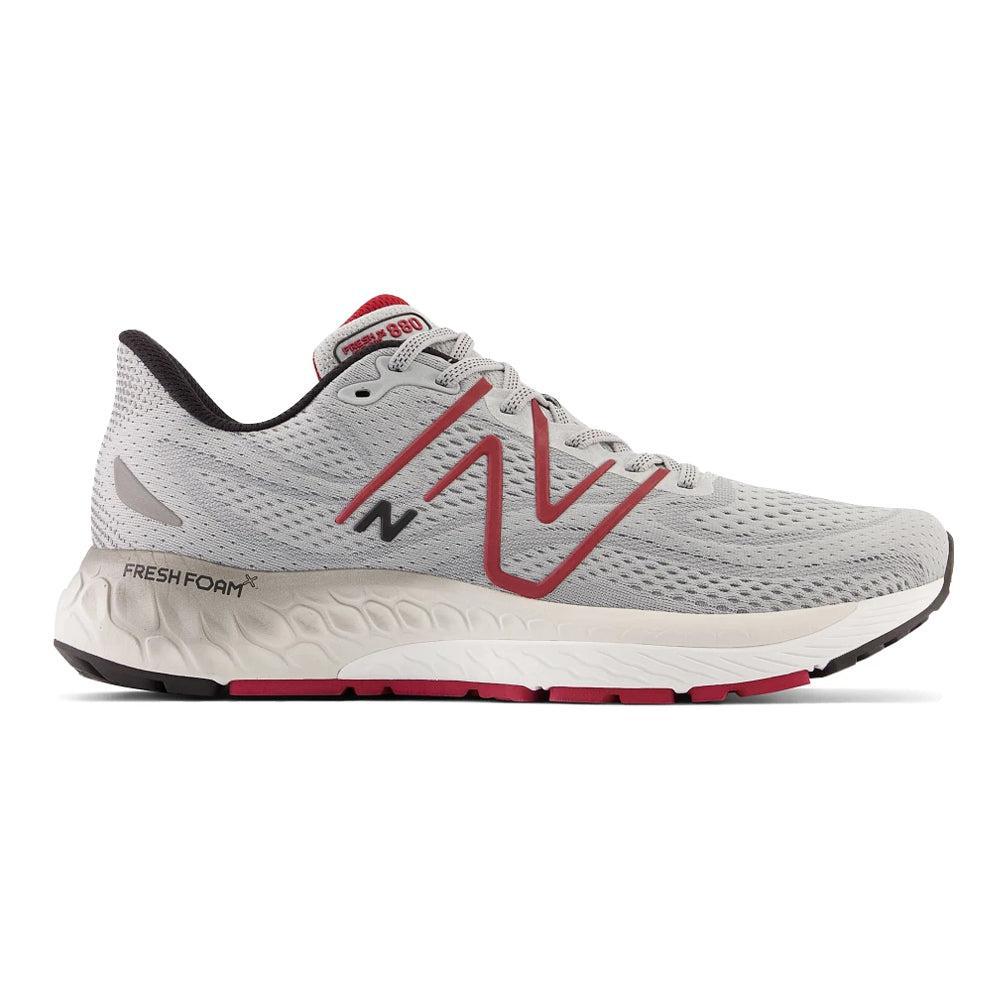 Men's New Balance Fresh Foam X 880v13, Aluminum Grey/Crimson, 12.5 2E Wide