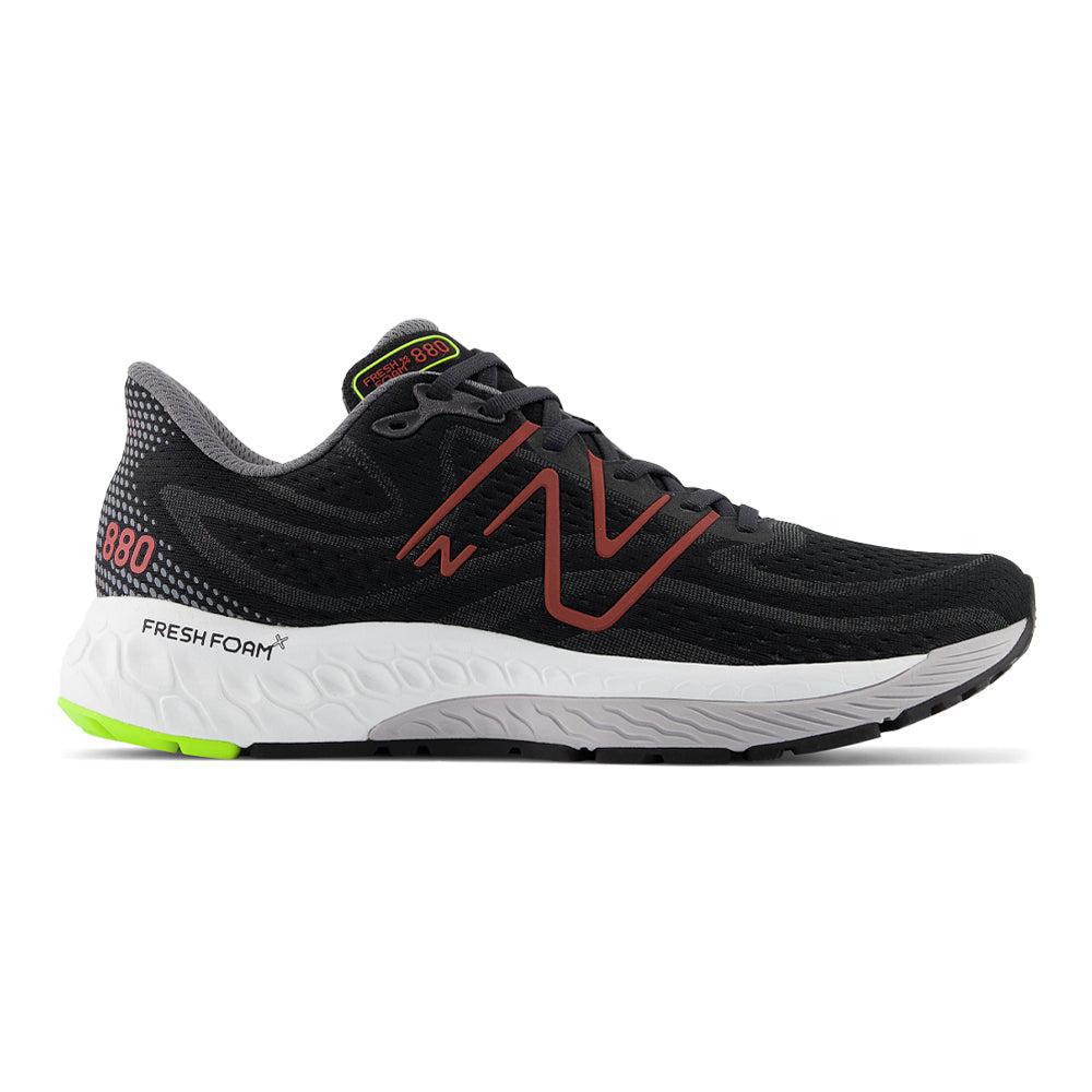 Men's New Balance Fresh Foam X 880v13, Black/Brick Red, 12 2E Wide