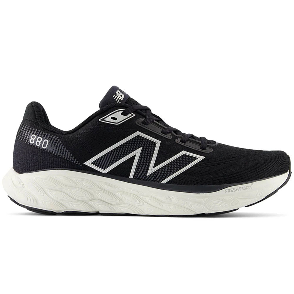Men's New Balance Fresh Foam X 880v14, Black/Sea Salt/Silver Metallic, 9.5 D Medium