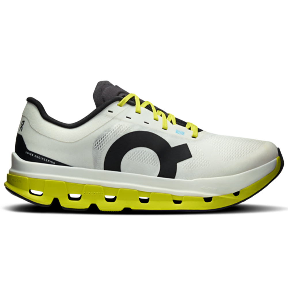 Men's On Cloudflow 5, White/Lime, 11.5 D Medium