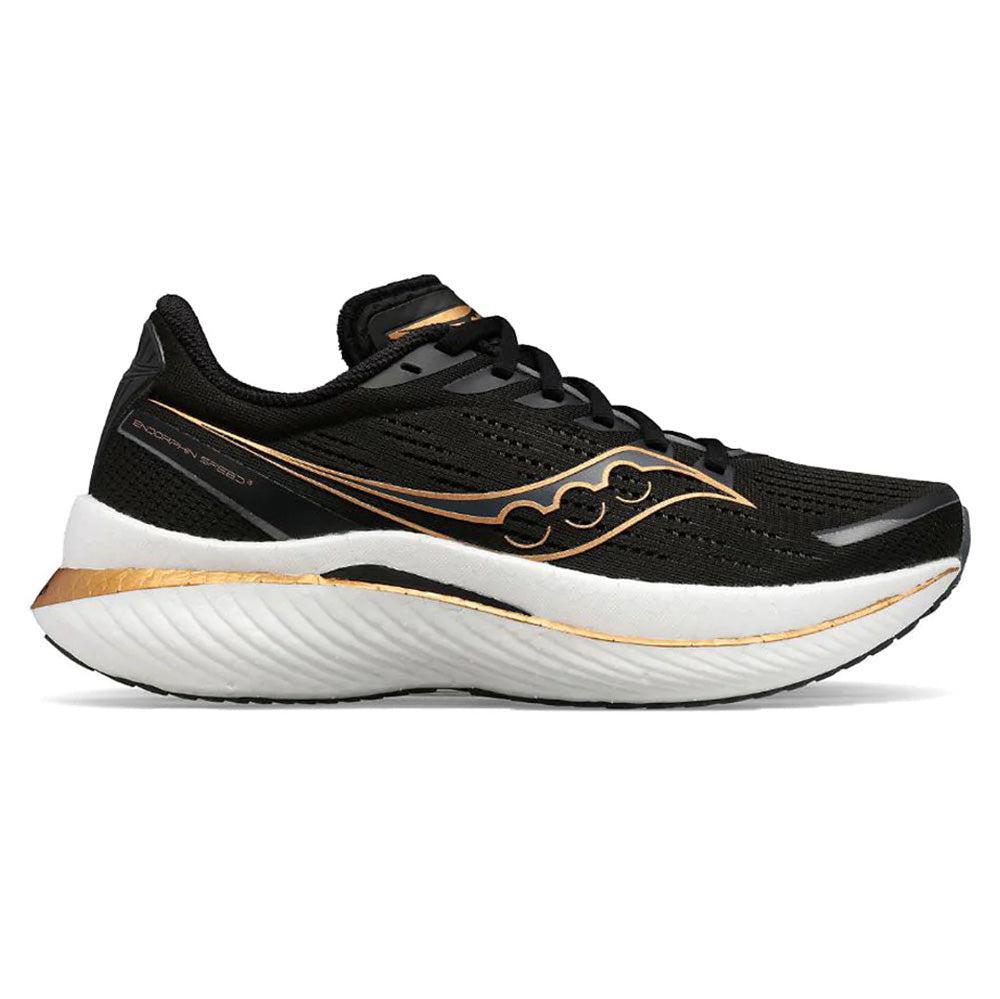 Men's Saucony Endorphin Speed 3, Black/Goldstruck, 12.5 D Medium