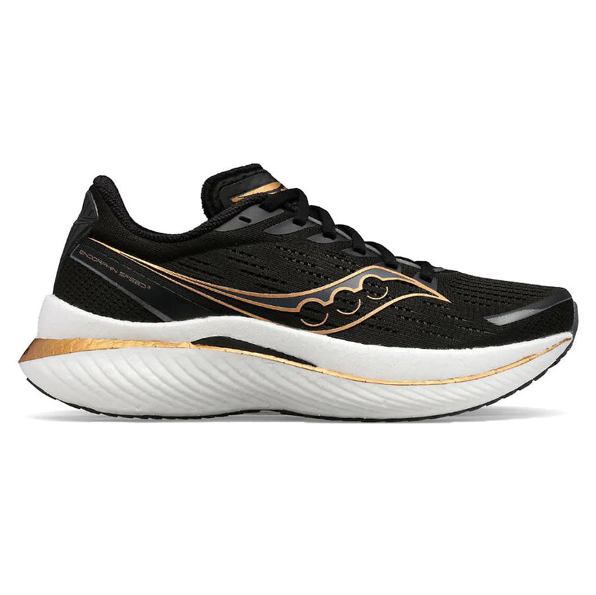 Men's Saucony Endorphin Speed 3, Black/Goldstruck, 14 D Medium