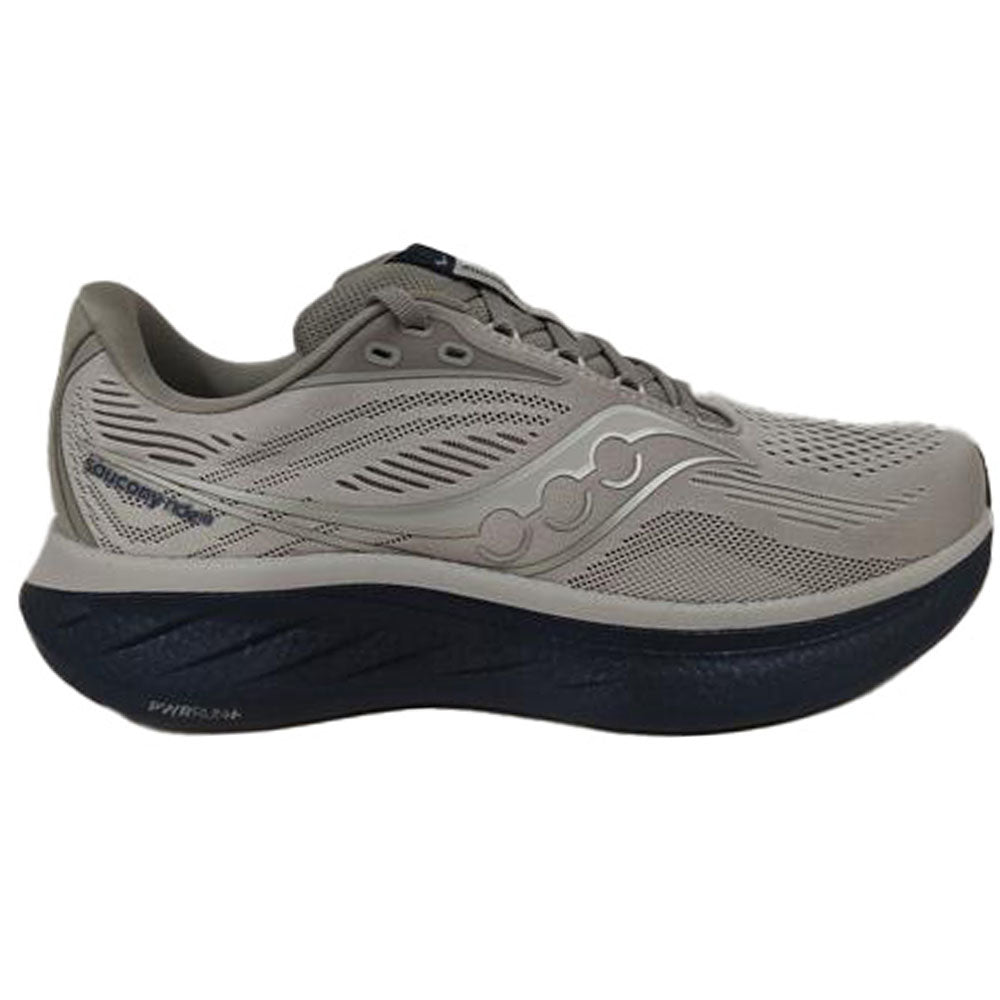 Men's Saucony Ride 18, Dove/Navy, 12 2E Wide