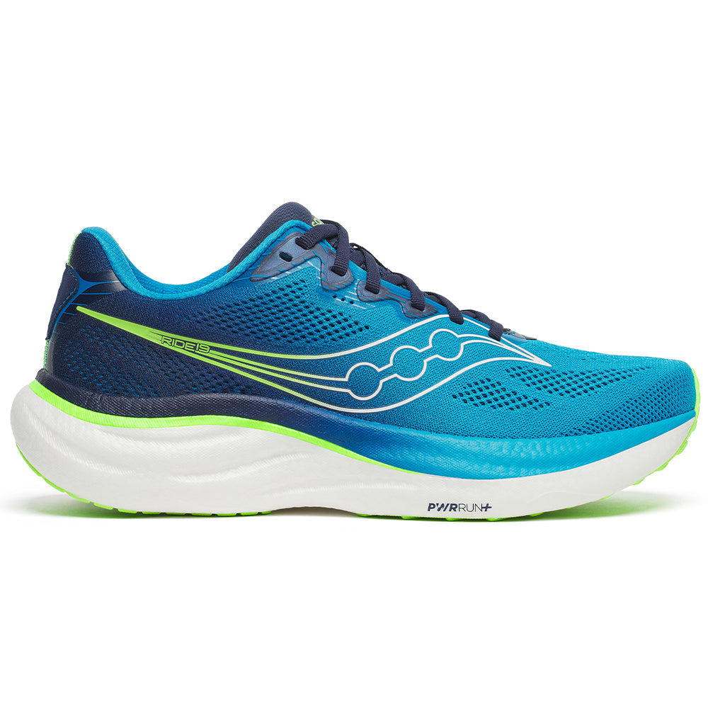Men's Saucony Ride 19, Cobalt/Slime, 11.5 D Medium
