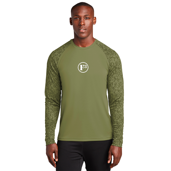 CLEARANCE ITEM - F3 Sport-Tek Digi Camo Tee Long Sleeve (Olive Drab Green)