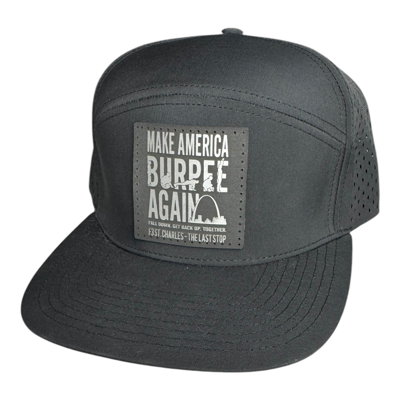 F3 St. Charles Make America Burpee Again Leatherette Patch Hat Pre-Order January 2025