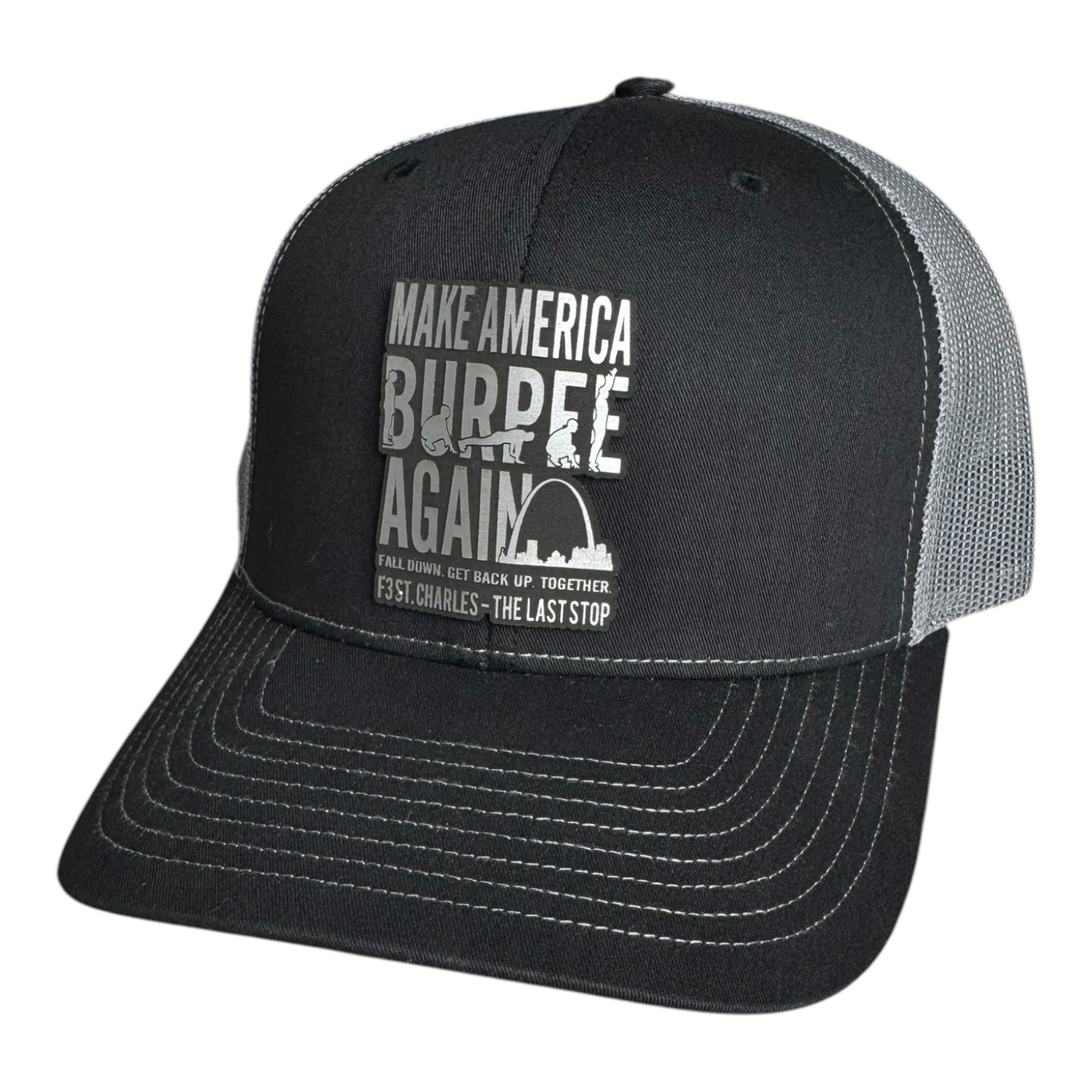 F3 St. Charles Make America Burpee Again Leatherette Patch Hat Pre-Order January 2025