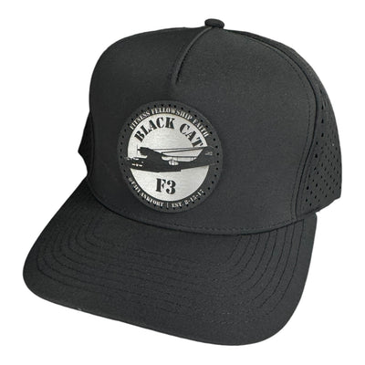 F3 Black Cat Leatherette Patch Hat Pre-Order November 2024