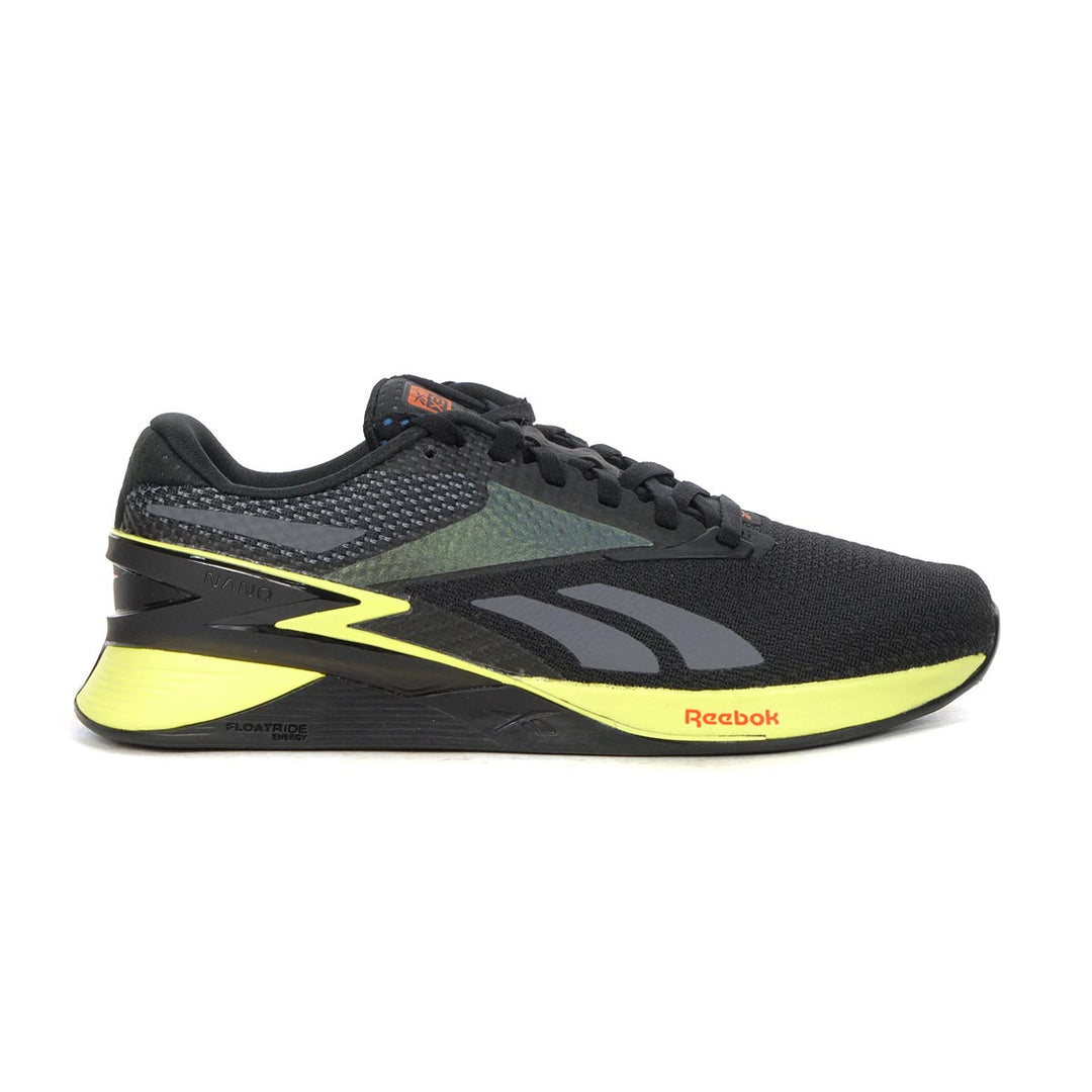 Men's Reebok Nano X3, Cblack/Eneglw/Smaora, 12 D Medium