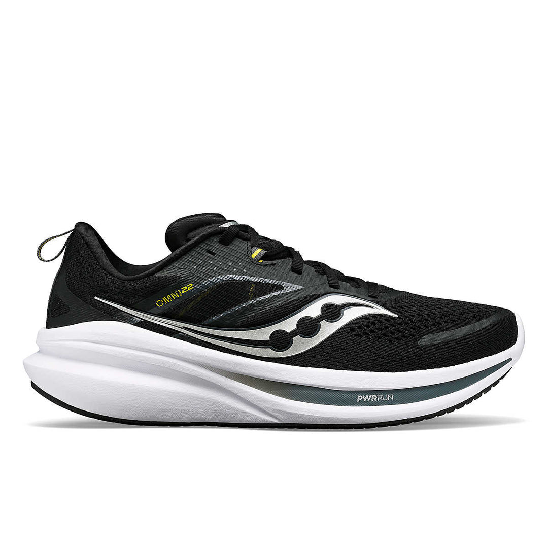 Men's Saucony Omni 22, Black/White, 11.5 2E Wide