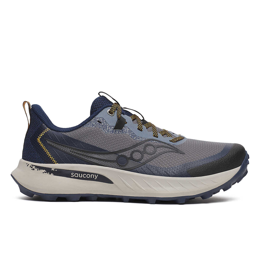 Men's Saucony Peregrine 15, Cinder/Navy, 9 D Medium