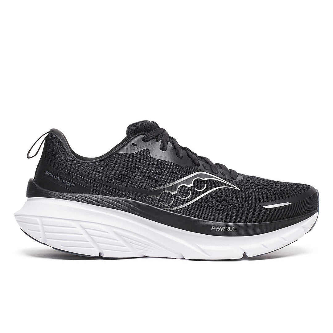 Men's Saucony Guide 18, Black/White, 11.5 2E Wide
