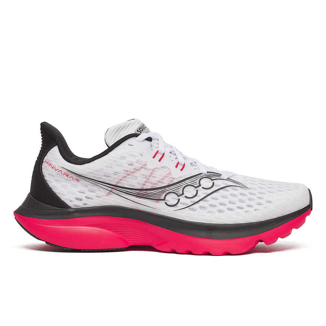 Men's Saucony Kinvara 16, White/Red, 15 D Medium