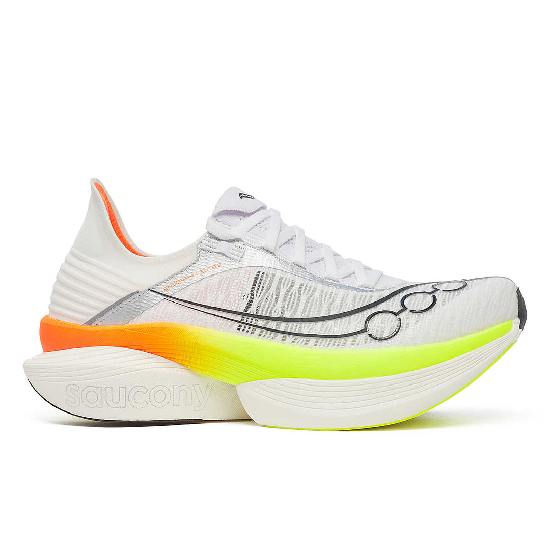 Men's Saucony Endorphin Elite 2, White/Peel, 12 D Medium