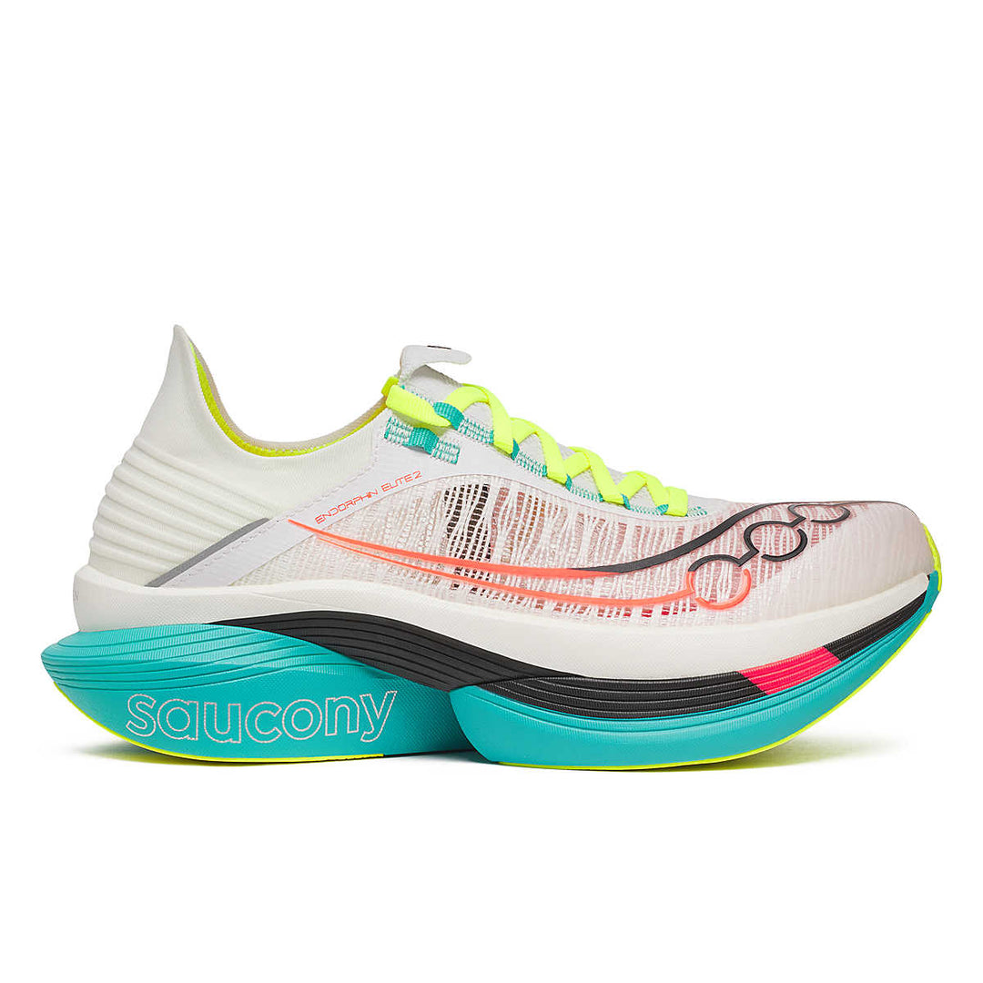 Men's Saucony Endorphin Elite 2, White/Mutant, 10 D Medium