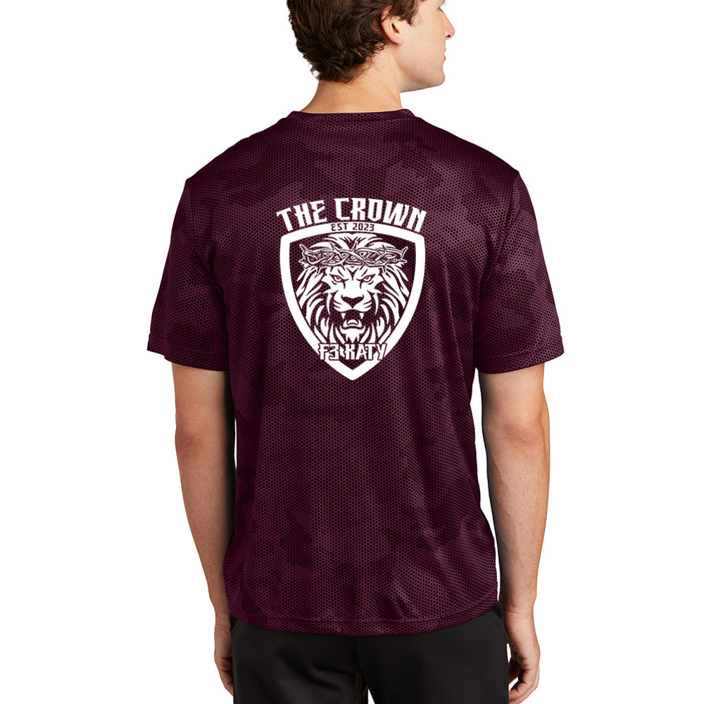 CLEARANCE ITEM - F3 Katy The Crown - Sport-Tek CamoHex Tee (Maroon/Small)