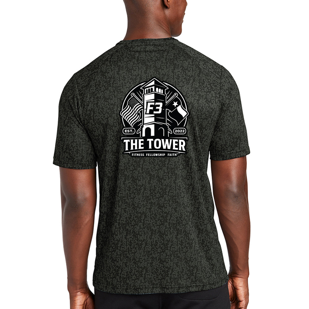 CLEARANCE ITEM - F3 West Houston The Tower - DTF Logo - Sport-Tek  Digi Camo Tee (Black/Large)