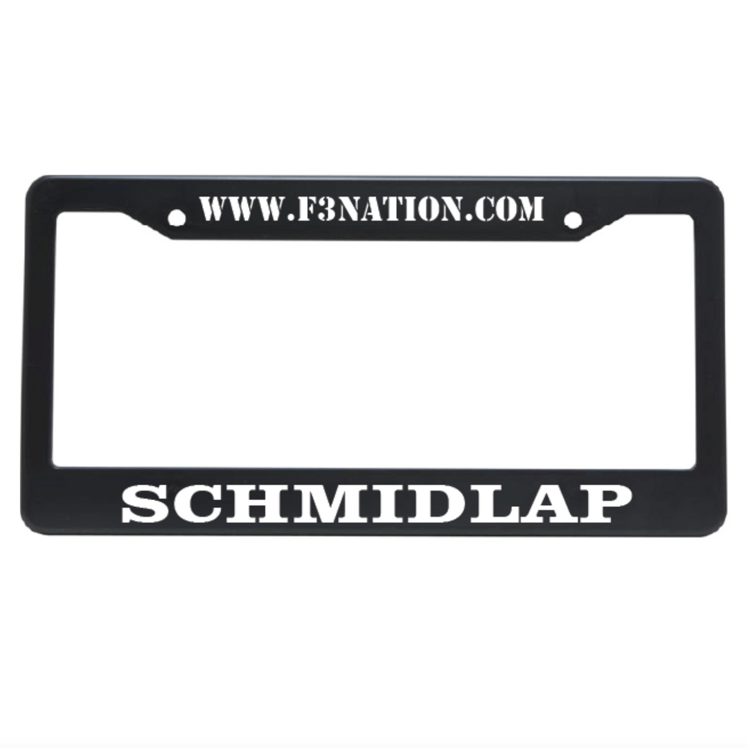 F3 Custom Name Metal License Plate Frame - Made to Order