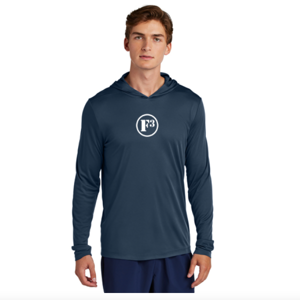 CLEARANCE ITEM - F3 Sport-Tek Posi-UV Pro Long Sleeve Hoodie (Navy/2XL)