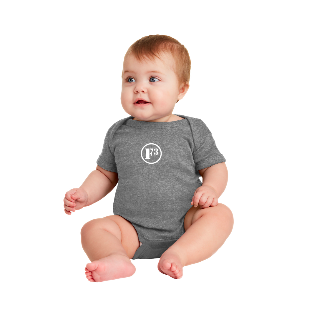 CLEARANCE ITEM - F3 Rabbit Skins Infant Short Sleeve Baby Rib Bodysuit (Gray/6Months)