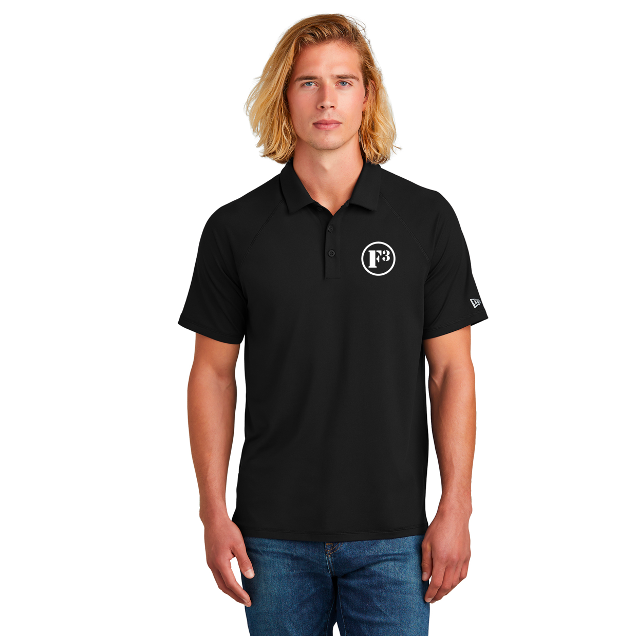 CLEARANCE ITEM - F3 New Era Power Polo (Black-Small-Embroidered)