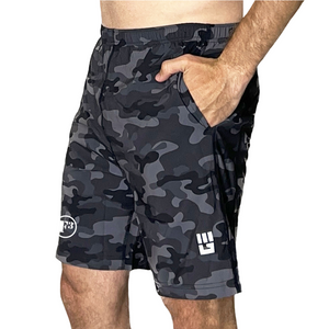 F3 MudGear Men's Freestyle Shorts (Black/Gray Camo)