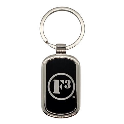 F3 Metal Keychain - Black and Silver