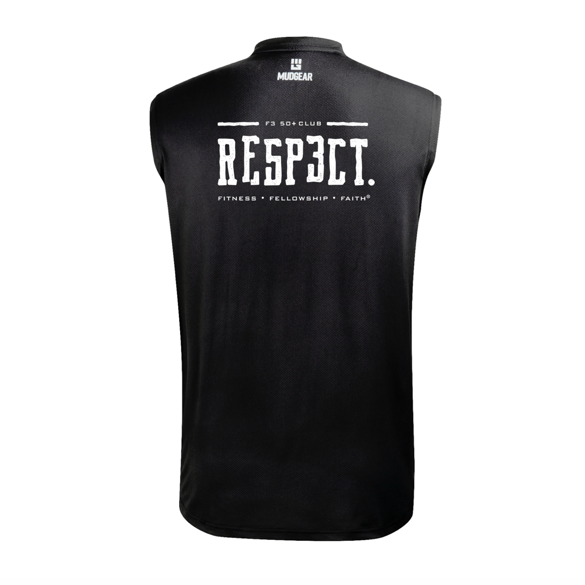 CLEARANCE ITEM - F3 Respect - DTF Logo  - MudGear Fitted Performance Shirt VX Sleeveless (Black/Med)