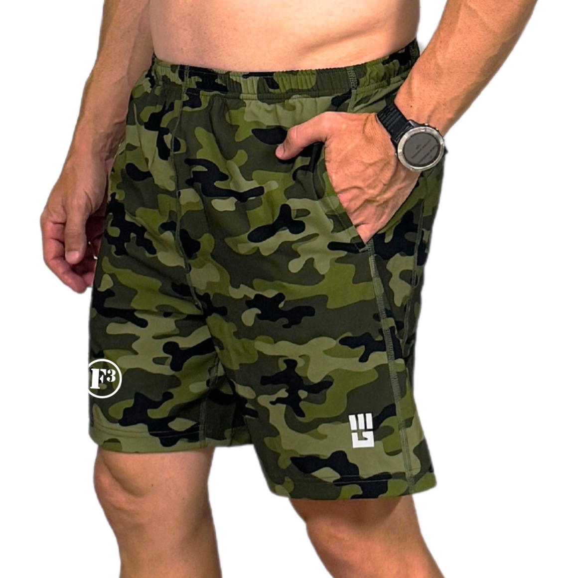 F3 MudGear Men's Freestyle Shorts (Green Camo)