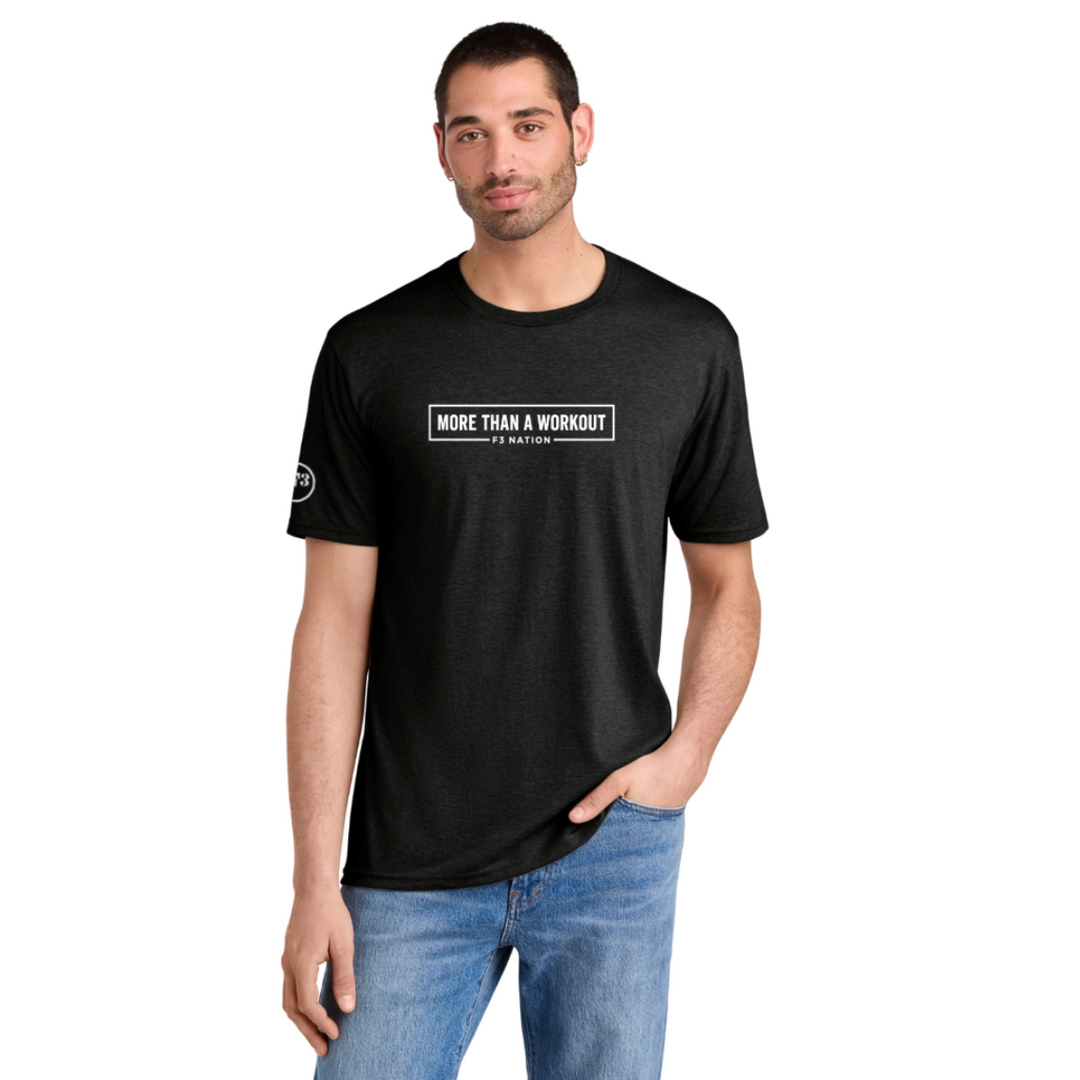 CLEARANCE ITEM - F3 More Than A Workout (F3 Slogan DTF Logo) - District Perfect Triblend Tee (Black Frost/XL)