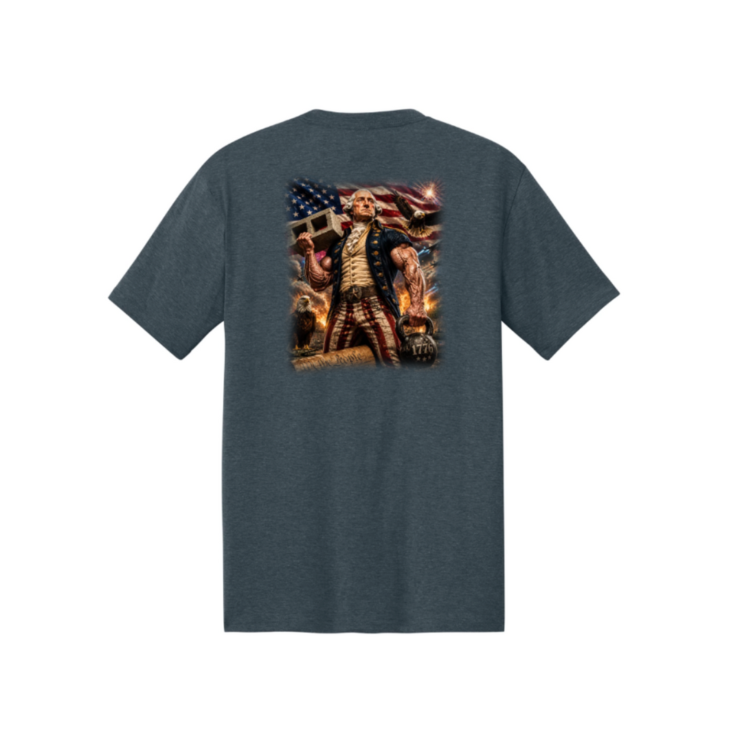 CLEARANCE ITEM - F3 USA WASHINGTON (F3 Custom USA DTF Logo) - District Perfect TriBlend Tee (Navy Frost/Large)