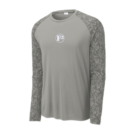 CLEARANCE ITEM - F3 Sport-Tek Digi Camo Tee Long Sleeve (Grey Concrete)