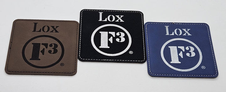 F3 Personalized Square Leatherette Coasters (Set of 4)