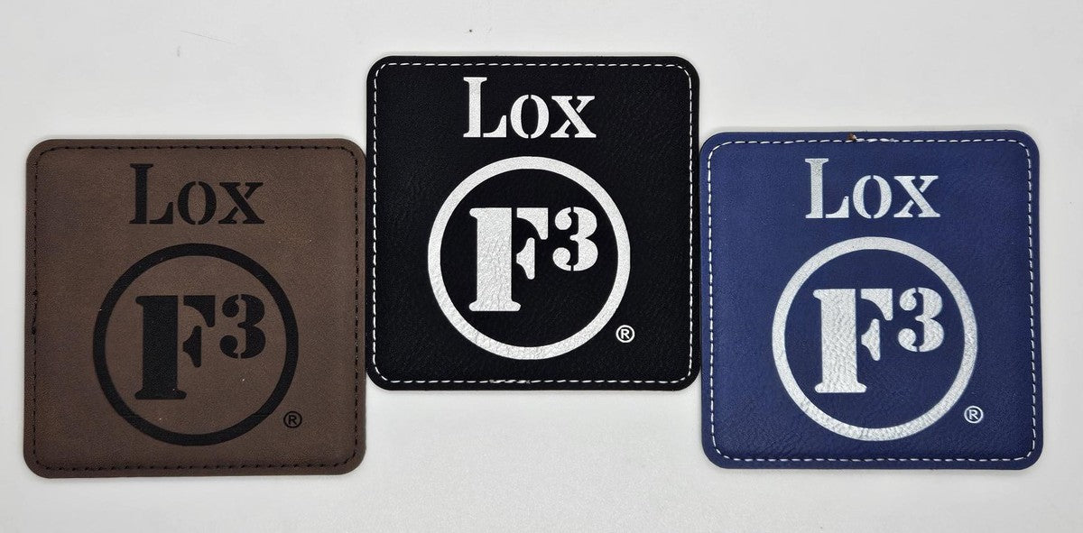 F3 Personalized Square Leatherette Coasters (Set of 4)