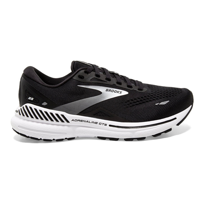 Men's Brooks Adrenaline GTS 23, Black/White/Silver, 13 D Medium