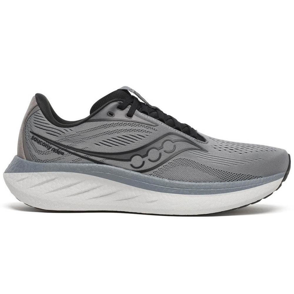 Men's Saucony Ride 18, Cinder/Black, 8 D Medium