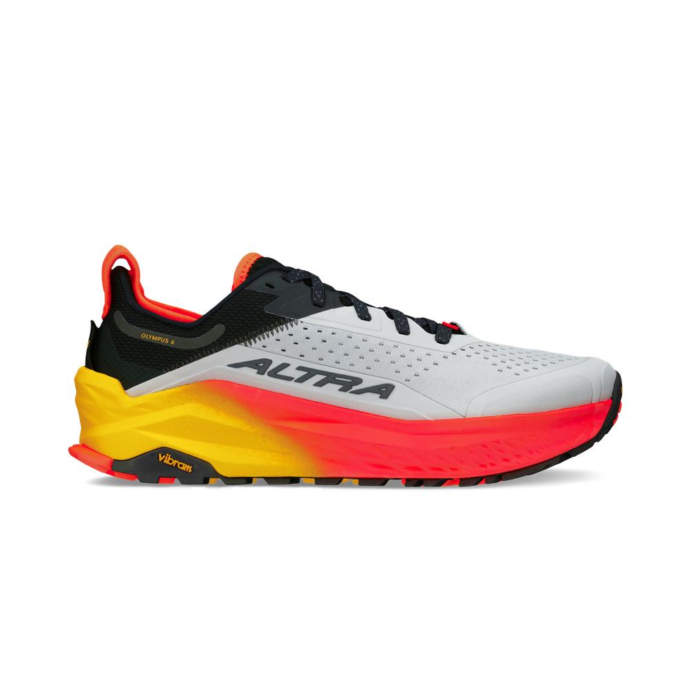 Men's Altra Olympus 6, Gray/Red, 8.5 D Medium