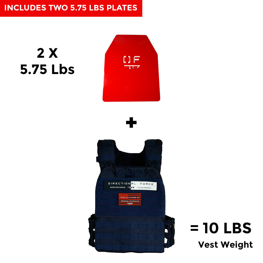Directional Force Weight Vest Plates - 14 LB Vest Pair