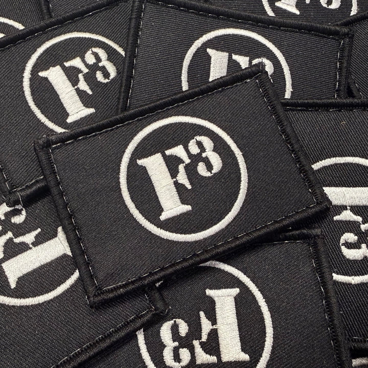 F3 Patch - White logo on Black