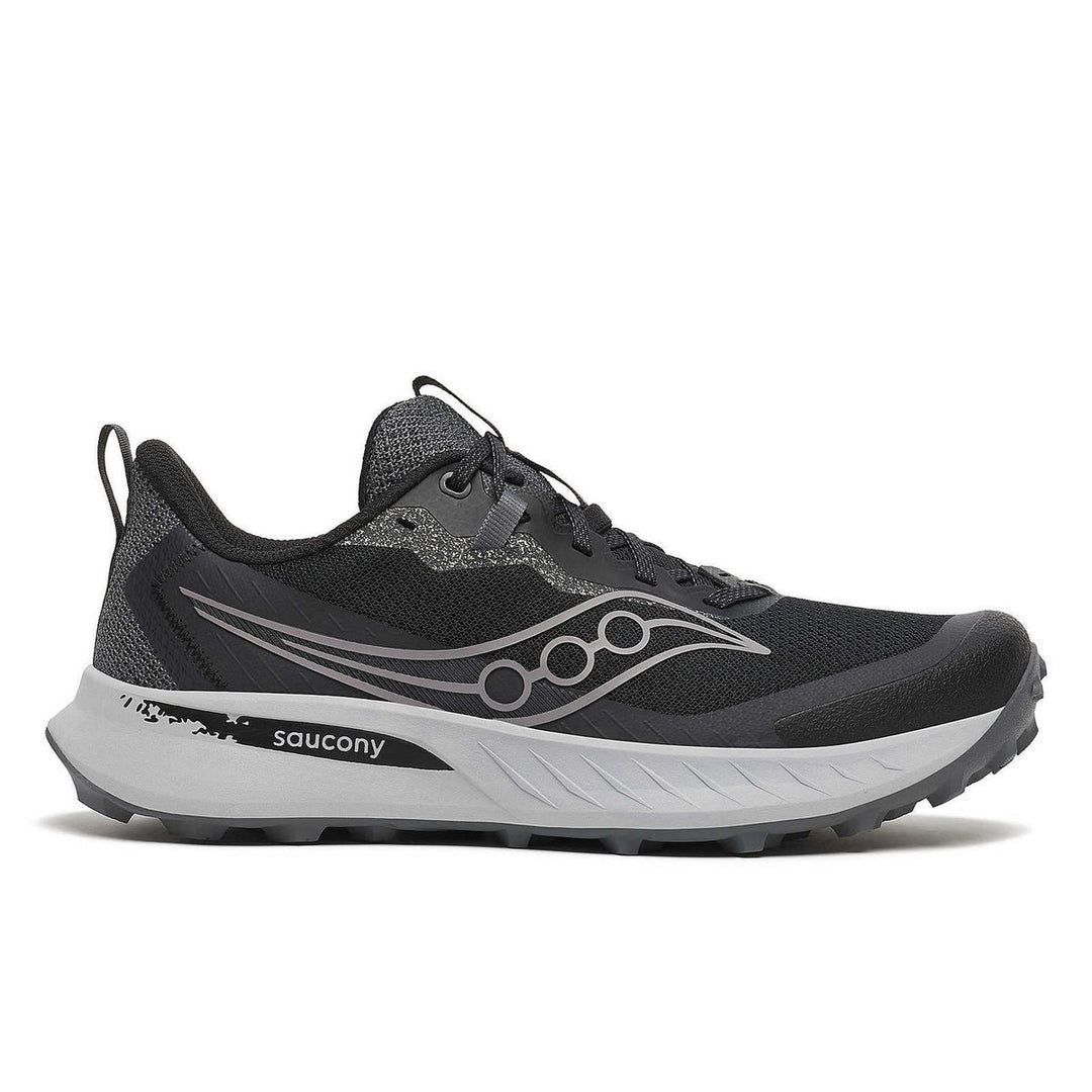 Men's Saucony Peregrine 15, Black/Shadow, 15 2E Wide