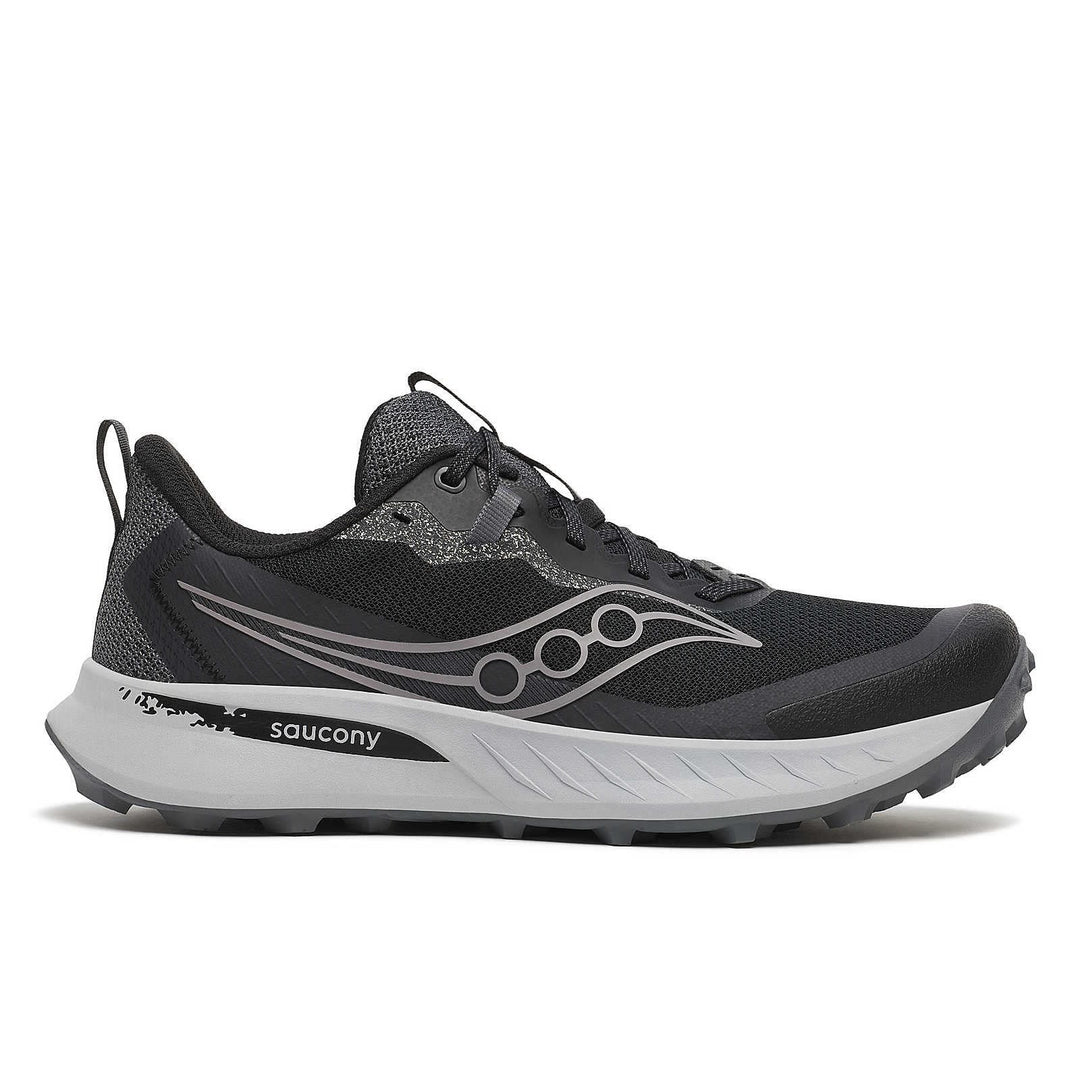Men's Saucony Peregrine 15, Black/Shadow, 13 2E Wide