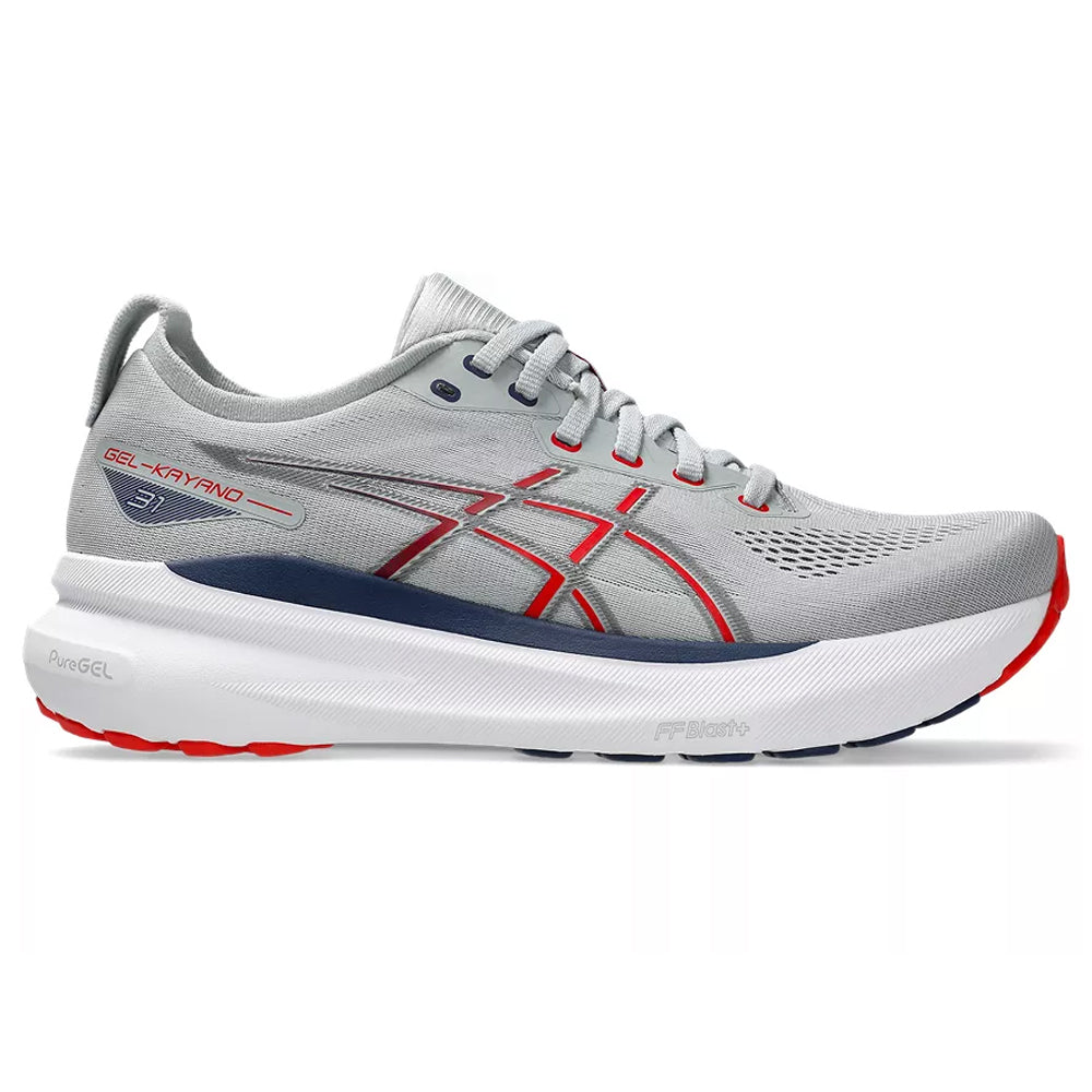 Men's Asics Gel-Kayano 31, Piedmont Grey/Fiery Red, 13 D Medium