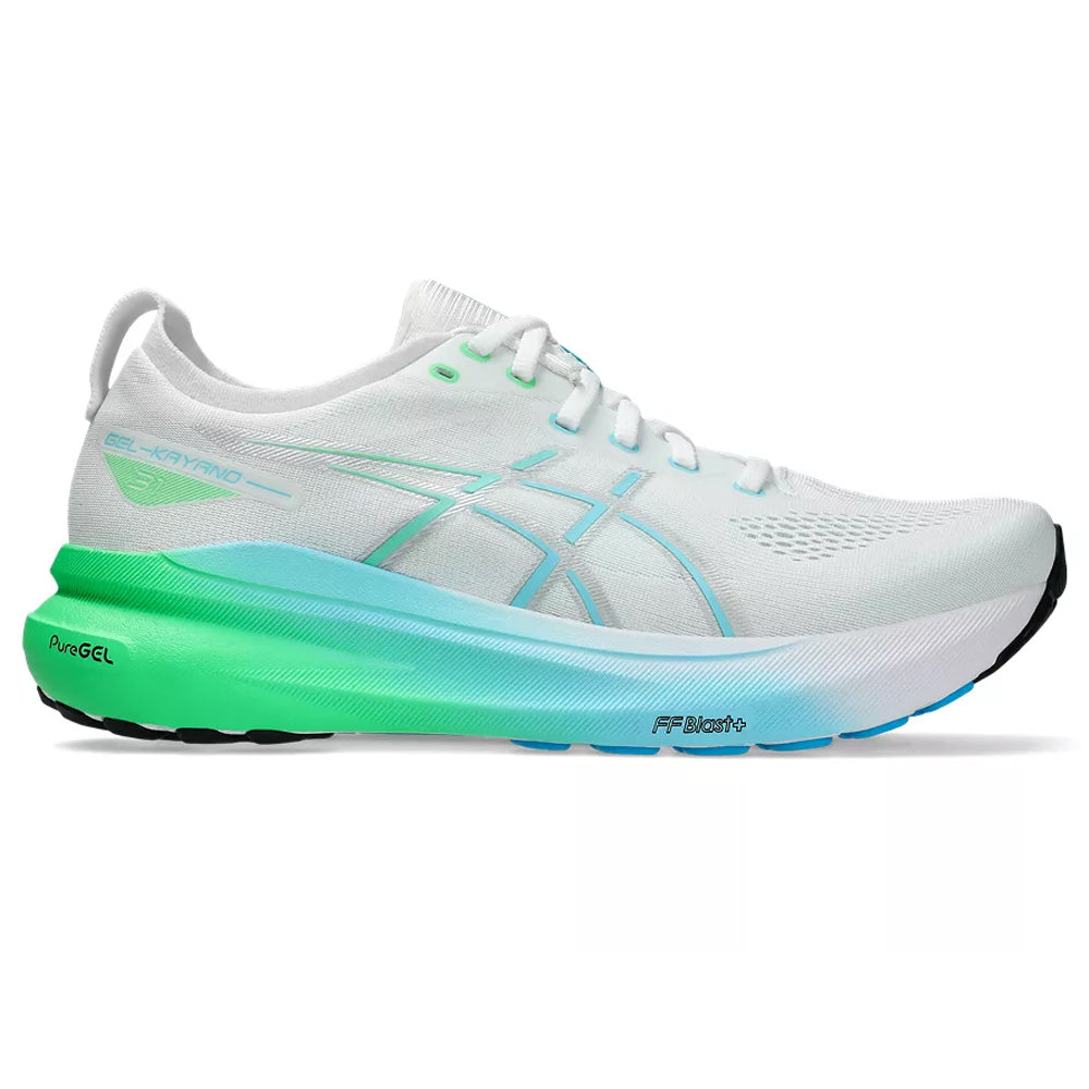 Men's Asics Gel-Kayano 31, White/Bright Cyan, 12 D Medium