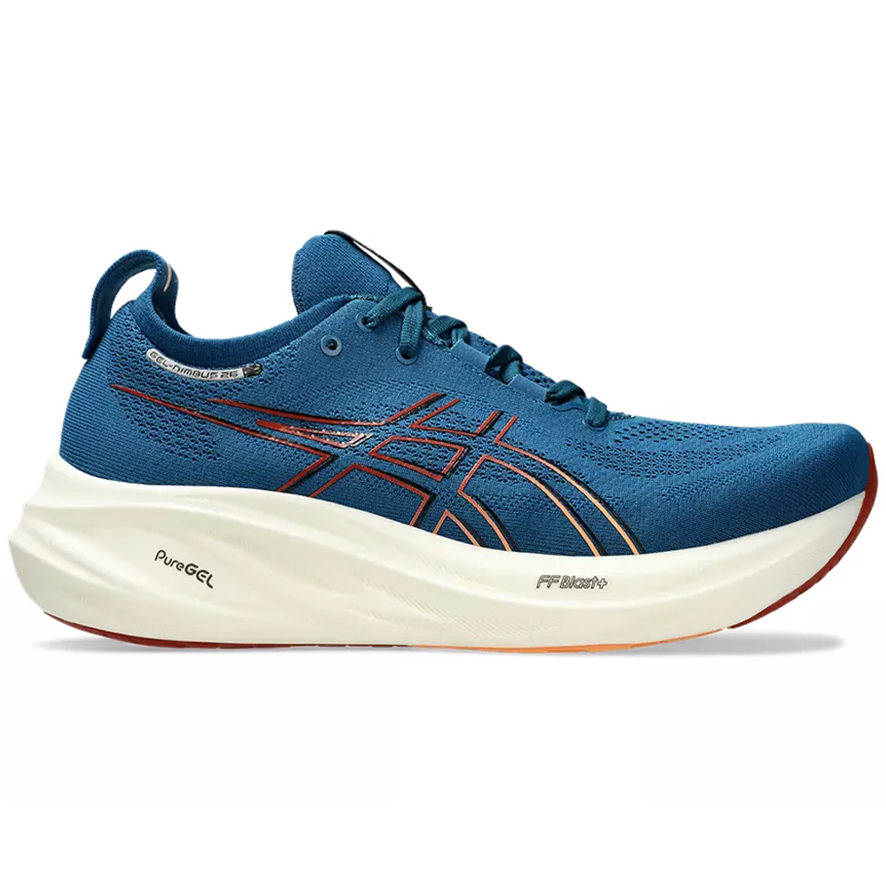 Men's Asics Gel-Nimbus 26, Rich Navy/Faded Orange, 12.5 D Medium