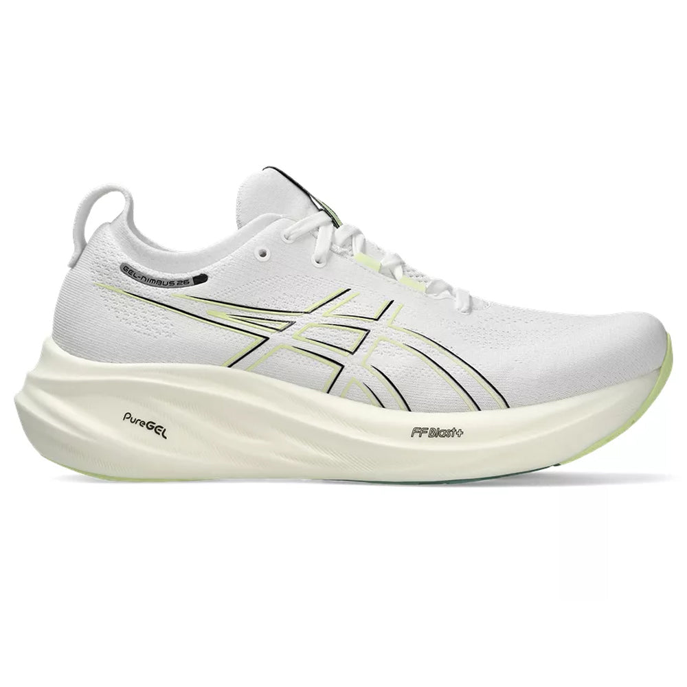 Men's Asics Gel-Nimbus 26, White/Birch, 13.5 D Medium