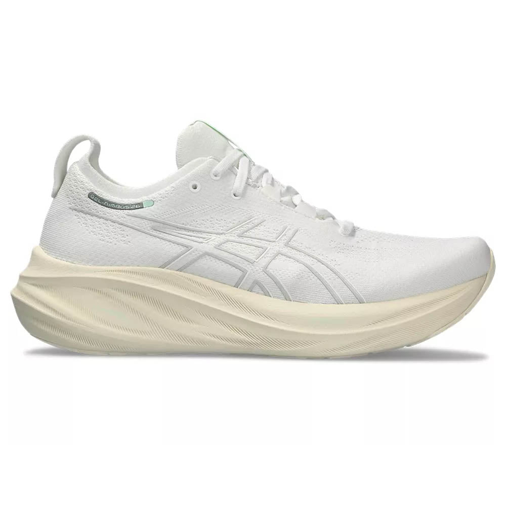 Men's Asics Gel-Nimbus 26, White/White, 13 D Medium