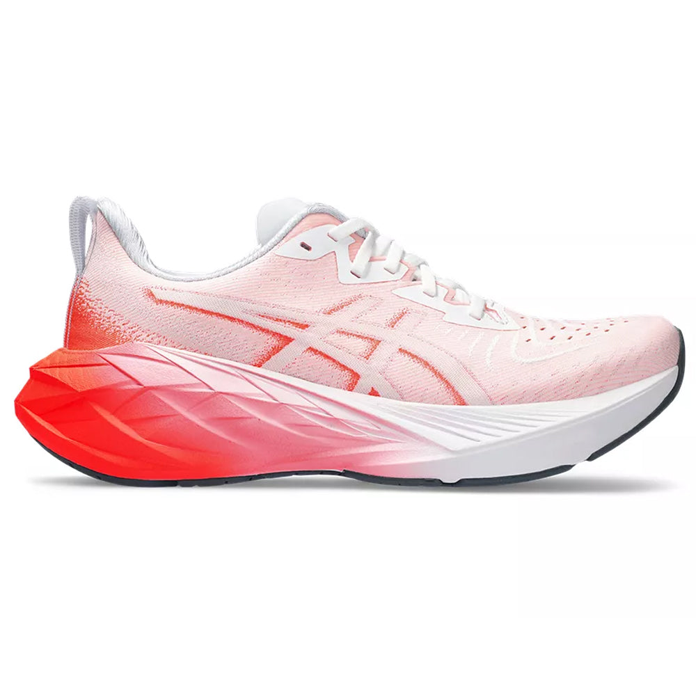 Men's Asics Novablast 4, White/Sunrise Red, 11.5 D Medium