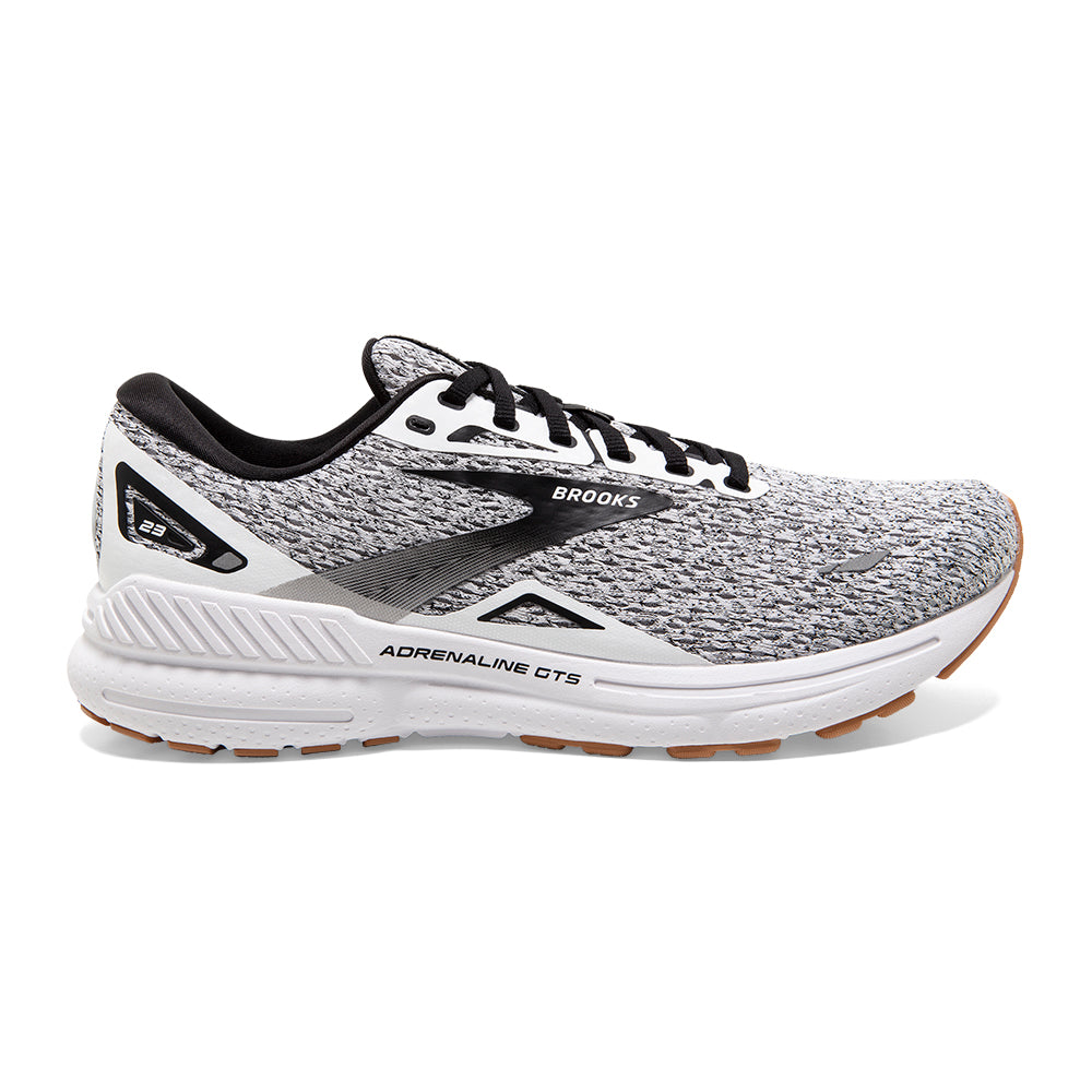 Men's Brooks Adrenaline GTS 23, White/Black, 8.5 D Medium